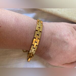 Monet Vintage Gold Tone Bracelet with Safety Chain‎ Chic